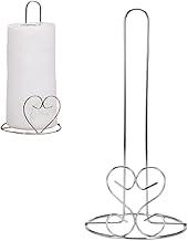 Suporte Vertical Porta Papel Toalha Mesa Coração Aço Metal Inox Cromado Reforçado Cozinha Guardanapo 28 cm Toalheiro Rolo Grande