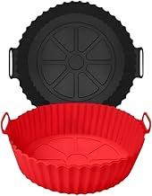 Kit 2 Formas de Silicone para Air Fryer Reutilizáveis Antiaderentes - com Alça para Forno e Microondas