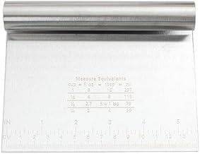 Espátula Raspadora de Massas e Legumes em Aço Inox Premium - Cortador Multiuso para Confeitaria e Panificação com Régua de Medição e Tabela de Conversão, 15cm, Ergonômica e Durável