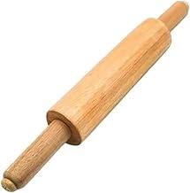 Rolo para Massa de Madeira, 43 cm, Rolo para Macarrão, Pizza, Cabo Giratório- QH Shopp