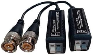 Balun Conector de Vídeo Profissional, Par de Conectores para Câmera AHD CVI TVI HD, Engate Rápido, Sistema de Vigilância