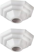 Kit 2 Plafon Luminária Plafonier Pirâmide Paflon Branco Lâmpada Teto E27 Soquete Bocal Porcelana Bivolt 100W