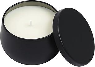 Vela Artesanal Aromática 160ml – Aroma Vanilla – 100g Cera Premium - Lata Metálica Preta – Vela Sofisticada e Decorativa