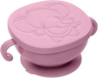 LYOR - Bowl com Tampa e Ventosa Baby Elefante Rosa Plástico