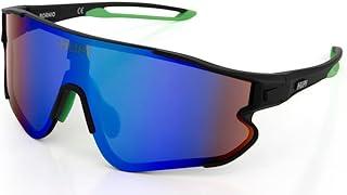 Óculos de Sol Hupi Bornio Preto/verde - Lente Verde Espelhado, Cor: Preto/verde