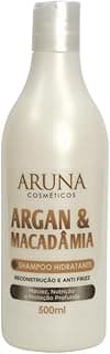 Shampoo Hidratante Argan e Macadâmia 500ml Aruna Cosméticos – Reconstrução, Hidratação e Anti-frizz com 10% de desconto por R$ 53,82 na amazon