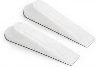 Kit Com 2 Aparador Calços Trava Cunha Flexível Prendedor de Porta Plástico Branco