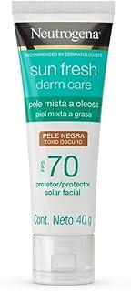 Protetor Solar Facial Para Pele Oleosa Neutrogena Sun Fresh Derm Care Pele Negra FPS 70, 40g