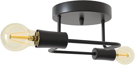 Lustre Luminria Sputnik Aranha 2 Braços Quarto Sala Cozinha (Preto)