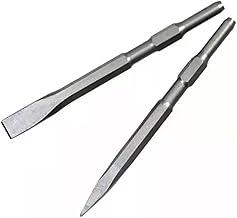 Kit de Ponteiro e Talhadeira Sextavados para Martelete Rompedor, 2 Peças