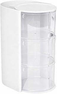 Organizador Multifuncional 3 Andares para Maquiagem Pinceis Porta Joias e Acessórios - Gavetas Giratórias Multiuso (Branco)