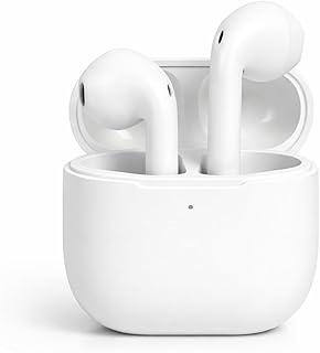 Fone de Ouvido Bluetooth TWS Sem Fio Branco, Earbuds Bluetooth 5.4 com Driver 13mm, Estojo de Carregamento, Controle Touch, Microfone Integrado, IPX4 Resistente à Água, Compatível Android, iPhone