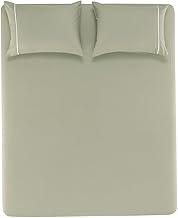 Karsten Jogo de Cama Noah Verde Chá e Branco Casal 100% Algodão 160 Fios 3 Peças