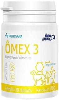 Mundo Animal Suplemento Alimentar Nutrisana Omex 3 para Cães e Gatos - 30 Comprimidos - 550mg, Amarelo