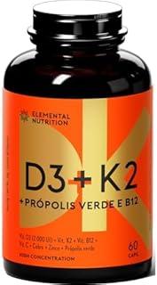 Vitamina D3 + K2 em Cápsulas, Elemental Nutrition – 60 Cápsulas