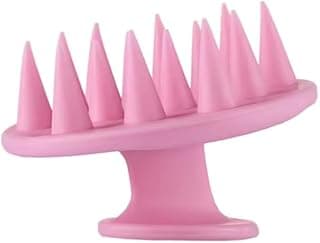 Escova Massageadora de Silicone Para Lavar os Cabelos Corpo Banho Shampoo Relaxante Não Elétrico (Rosa)