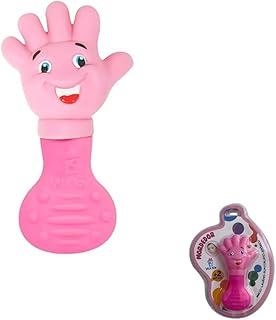 Mordedor Infantil em Silicone Anatômico Macio Lavável Atóxico para Estímulo Sensorial e Alívio da Dor (Rosa)
