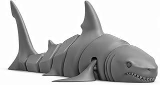Tubarao Martelo, Shark Branco, Carpinteiro, Baleia, Golfinho, Articulado Fidget Sensorial 3D, Toy Art, Figuras Aquáticas Colecionáveis, Brinquedo Educativo Antiestresse, (Tubarão Branco)