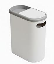 Lixeira Banheiro 10L Tampa Pressão - Compacta PP Compartimento Extra Branca