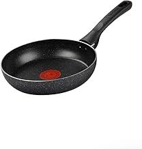 Frigideira Rochedo Stone Pro 20cm Preta com Efeito Pedra e Antiaderente Minerium, Alta Resistência e Durabilidade, Cabos Ergonômicos e Base Limpa Fácil