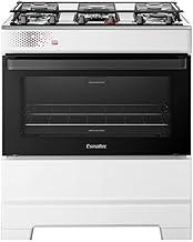 Fogão Esmaltec 5 Bocas Ideal Top Mesa Inox Tampa de Vidro Forno 84 Litros Branco T5IAB Bivolt