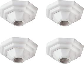 Kit 4 Plafon Luminária Plafonier Pirâmide Paflon Branco Lâmpada Teto E27 Soquete Bocal Porcelana Bivolt 100W