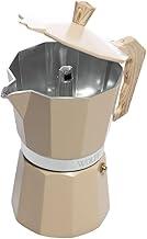 WOLFF - Cafeteira Italiana de Alumínio 6 Doses com Cabo em Plástico Bege Fosca 300ml