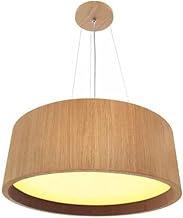 Lustre Pendente Redondo 60cm Madeira Freijó com 5 Bocais E27 Bivolt – Luminária Moderna para Sala, Cozinha e Área Gourmet