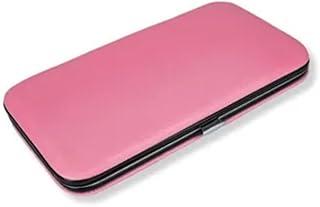 Kit Manicure 7 Peças com Estojo, Tesoura, Cortador de Unhas, Alicate, Lixa, Pinça, Múltiplas Cores (Rosa Escuro)