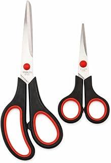 KIT COM 2 TESOURAS PREMIUM MULTIUSO CASA COZINHA ESCOLA ESCRITÓRIO OFFICE CORTE EM TECIDOS PAPEL – 23 CM E 17,5 CM (9,5” E 6,5”)