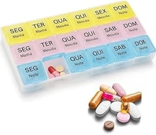 Porta Comprimidos 3 X Dia Semanal Caixa Remédios Estojo Organizador Comprimidos Vitaminas Medicamentos Remédios e Cápsulas Manhã Tarde E Noite