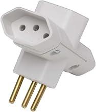 Plug T 10A 3 Saídas 2 Pólos + Terra Branco Ilumi
