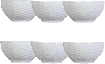 Germer, Conjunto de bowl em porcelana, modelo Ondas, Ø 12,5 cm, 360 ml, 6 unidades, Branco