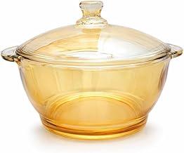 Tigela de Vidro Âmbar com Tampa 800ml Redonda Bowl Multiuso para Servir Armazenar Alimentos e Decoração de Mesa PREMIUM
