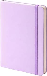 Caderneta Para Anotações Capa Dura Emborrachada Pautada com Elastico A5 80 Folhas, Bloco de notas Pautadas, Agenda, Estudos, Trabalho e Anotações Diárias, PREMIUM (Lilás)