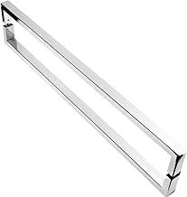 Puxador De Porta U Luxo 1 Metro Madeira Vidro Aço Inox 304 Cor Prata Escovado Pivotante - Brinovar