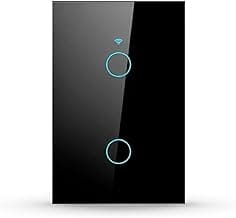 Avant Neo Interruptor Inteligente Wi-Fi Preto 2 Botões 2.4 GHz Smart Touch Bivolt Compatível com Alexa, Google Home, Tuya Neutro Paralelo Virtual