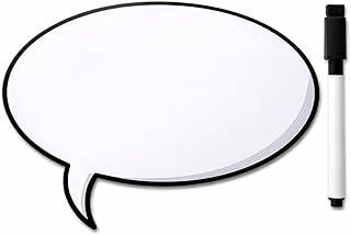 Quadro Branco Magnético Balão de Fala, com Caneta. Lousa Magnética Decorativa p/Recado. Imã p/Anotações em Geladeira (Oval)