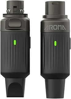 VEDO AROMA Sistema de microfone sem fio, adaptador Mic, receptor transmissor dinâmico, 7 canais, plugue XLR, UHF,Controle por App e Voz, Alexa e Google Assistant, Design Compacto, Timer Programável