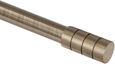 Kit Varão Extensível de 1,60 m a 3,00 m, Espessura do tubo 25-28mm, 2 Ponteiras Decorativas Cilíndrica, Ouro Velho