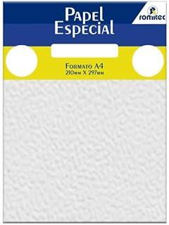 PAPEL CASCA DE OVO A4 180G BRANCO, Romitec, 8885R, Branco, Pacote com 50 folhas
