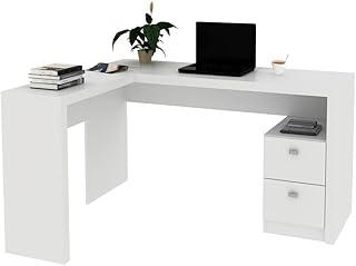 Escrivaninha/mesa Escritório de Canto com 2 gavetas Multimóveis Cr25032 Branca