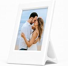 Kit com 3 Porta-Retrato Moderno para Fotos Polaroid Instax Mini, Preto, 9x6x3,5cm, Design Minimalista com Suporte Inclinado (Branco)