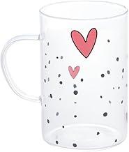 WOLFF - Conjunto 2 Canecas de Vidro Borossilicato Resistente a Calor Heart 280ml