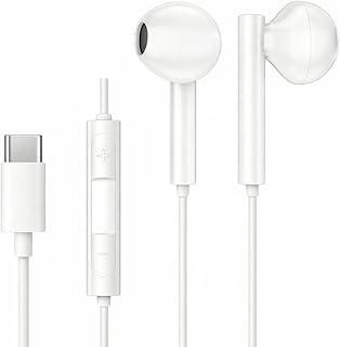 Fones De Ouvido Com Fio Tipo C Microfone Integrado Compativel iPhone 15 15 Pro 15 Pro Max 16 16 Pro Max Com Fio Fones Estéreo Compatíveis ANDROID LG Qualidade Premium