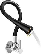 Torneira Cozinha Parede Gourmet Flexível 2 Jatos 1/4 de Volta Com Chuveirinho Preto