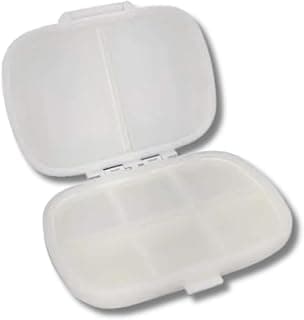 Porta Comprimidos de Viagem, 8 Compartimentos, Organizador de Remédios Compacto (BRANCO)