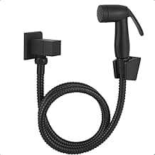 Ducha higiênica quadrada completa em metal preto fosco. Design moderno, mangueira de 1,20m, alta durabilidade e resistência. Ideal para banheiros sofisticados - Life Metais.