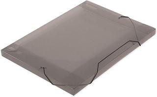 Polibras Soft Pasta Aba com Elástico, Cinza (Fumê), 245 x 18 x 335 mm, 10 Unidades