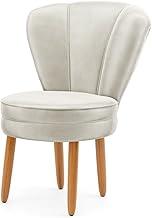 Cadeira Poltrona para Recepção Tecido Veludo Decorativa MOBLAN decor (Bege)